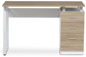 Biurko 3218 SON, białe i dąb sonoma