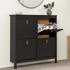 Czarna szafka na obuwie na nóżkach Madrid