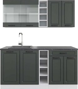 Pojedyncza kuchnia antracytowy dom wiejski/biały 160x60x81.6 r-line