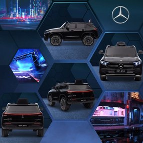 HOMCOM Samochód elektryczny dla dzieci z pilotem Czarny pojazd zdalnie sterowany 1115x69x525 cm | Aosom PL