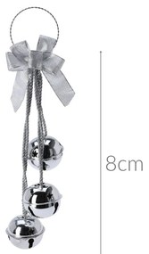 Dekoracja świąteczna na drzwi - kokarda na kole, 3 dzwoneczki