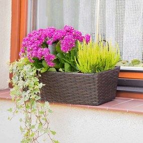 Donica ogrodowa prostokątna 49 x 16 x 14,5 cm wenge PATIO