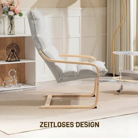 HOMCOM Fotel, fotel lounge z zaokrąglonymi nogami i podłokietnikami do salonu | Aosom PL