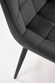 Krzesło tapicerowane K580 VELVET czarne HALMAR