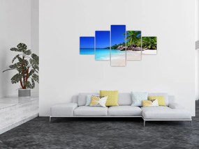 Obraz plaży na wyspie Praslin (125x70 cm)