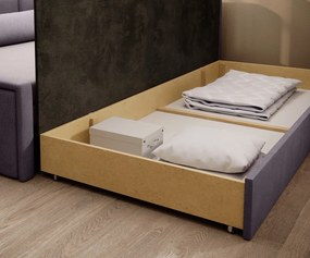 Sofa rozkładana z funkcją spania FULGEO fioletowa/różowa prawa ELTAP