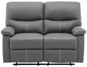 Kanapa 2-osobowa z funkcją relax z ekoskóry w kolorze szarym CANBY