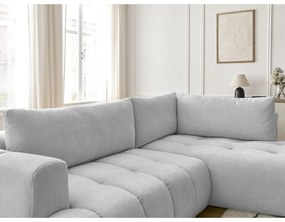 Jasnoszary rozkładany/ze schowkiem narożnik (prawostronny/w kształcie litery L) Fuji – Bobochic Paris