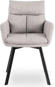 Zestaw Stół Rozkładany VERONA 160-240 cm Dąb/Czarny i 4 Krzesła CORTADO Szare
