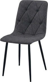Ciemnoszare krzesło LIBRA STONE GREY z czarnymi nogami