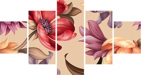 Obraz - Vintage Flowers (125x70 cm)