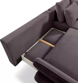 Narożnik MONTE Lewostronny z funkcją spania, pojemnikiem i poduszkami, Sorriso 03 Szary brąz WERSAL