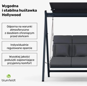 Blumfeldt FlexiSwing Huśtawka ogrodowa w stylu Hollywood