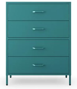 Komoda szafka metalowa morska / turkusowa Modern CARLA, 800 x 1015 x 400 mm