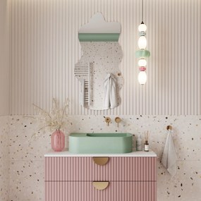 Lustro dekoracyjne w kształcie chmurki oszlifowane bez podświetlenia CLOUD | Różne rozmiary | Różne kolory : Kolor tafli szkła - Srebrny, Rozmiar - 60 x 80 cm