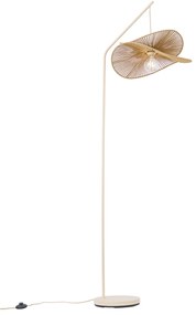 Lampa podłogowa Art Deco beżowa z beżowym kloszem - Nest ArtDeco Oswietlenie wewnetrzne