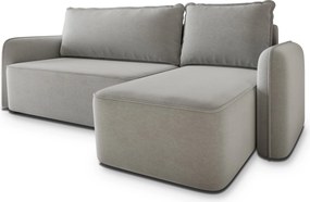 Masseno Narożnik DOLVER z funkcją spania i pojemnikiem na pościel Narozniki L, Rozkładana sofa - Jasnoszary, CASTEL 80