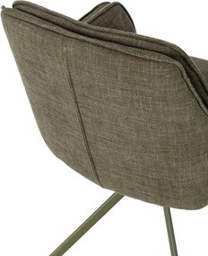 Zielone tapicerowane fotele jadalniane zestaw 2 szt. Keiko – Marckeric