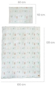 Jasnozielona bawełniana pościel dziecięca do łóżeczka 100x135 cm Woodland Buddies – Roba