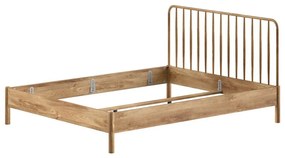 Łóżko dwuosobowe z litego drewna dębowego bez stelaża 160x200 cm w naturalnym kolorze Olive Spindle – Vipack