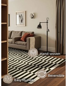 Czarno-biały wełniany dywan dwustronny tkany ręcznie 200x300 cm Donna – Hanse Home