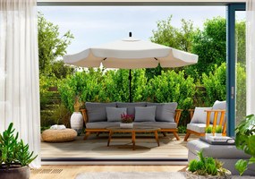 Ogrodowy parasol składany LEVI 300 cm, beżowy + darmowe opakowanie