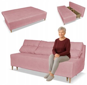 Kanapa sofa KIMO f. spania pojemnik Family Meble Twisster c. róż sztruks