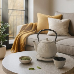 Dzbanek żeliwny z czarkami i podstawką KOGA, 1200 ml