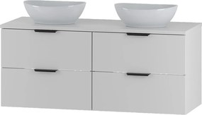 Biały Zestaw do Łazienki 120cm Szafka Blat Umywalka Pile