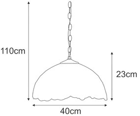 Regulowana lampa wisząca witrażowa w kwiaty - A659 Ferris