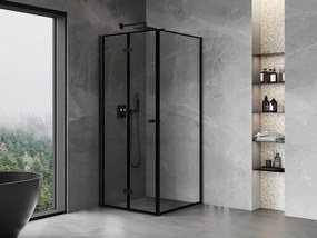 Mexen Mist-F kabina prysznicowa składana lewa 90 x 90 cm, czarna ramka, czarna - 8A6T-090-090-70-70-L