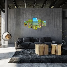 Obraz - Dzieci na placu zabaw (125x70 cm)
