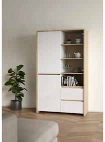 Biało-naturalna witryna w dekorze dębu 100x170x48 cm Next – Tvilum
