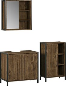 Zestaw mebli łazienkowych dąb/czarny 70x40x65 naola