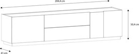 Szafka RTV 2-drzwiowa z szufladami Lewisville 131, Secret Grey/dąb Valencia
