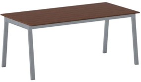 Stół konferencyjny do biura PRIMO BASIC, 180x90 cm, szaro-srebrna podstawa, czereśnia