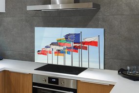 Panel szklany do Kuchni Morze Narodowych Flag