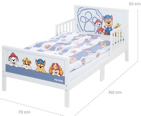 Biało-niebieskie łóżko dziecięce 70x140 cm Paw Patrol – Roba