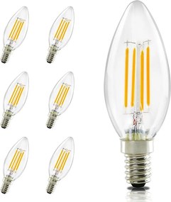 NETTLIFE Żarówka LED E14 Ciepła biel 6szt. 4W Lampa z żarnikiem Vintage 2700K