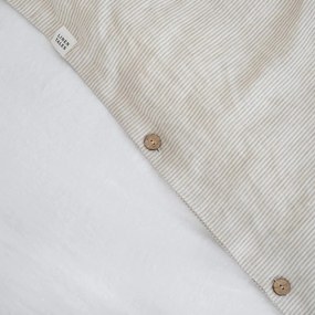 Białbeżowa lniana pościel dwuosobowa 200x200 cm – Linen Tales