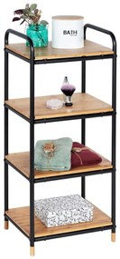 Czarno-naturalny metalowy regał łazienkowy 42x94,5 cm Loft – Wenko