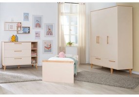 Kremowa/w naturalnym kolorze szafa dziecięca w dekorze dębu 138x200x55 cm Jil – Roba