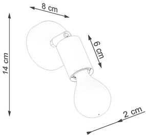 Czarny kinkiet ø 6 cm Brando – Nice Lamps