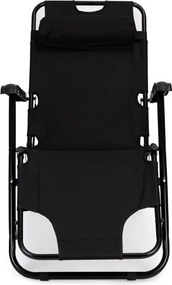 Regulowany leżak ogrodowy składany Tenero 010, czarny