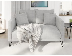 Jasnoszara sofa z tkaniny szenilowej 140 cm Freya – Ropez