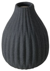 Wazon ceramiczny w prążki ESKO, czarny mat