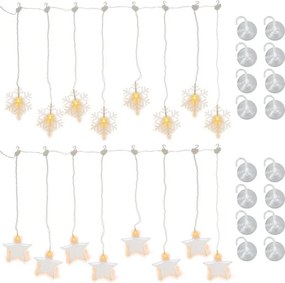 Komplet kurtyn świetlnych, 8 LED, ciepła biel, 2 szt