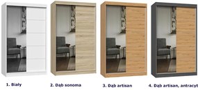 Dwudrzwiowa garderoba z lustrem 120 cm sonoma dąb Z6-B32