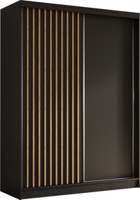 Szafa Przesuwna LAMELLO 160 cm Szafa Dwudrzwiowa Czarna