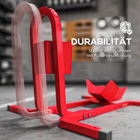 HOMCOM Podpórka do motocykli 17-21", 430-530 mm przednie koło, regulowana, metalowa, czerwona